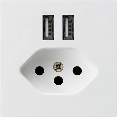 Presa 2×USB & T13 kallysto A 2400mA bianco 