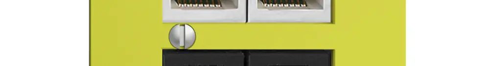 Scatola 4×RJ45 2×u/2×s EDIZIOdue lemon R&M swissline NT 2ab 