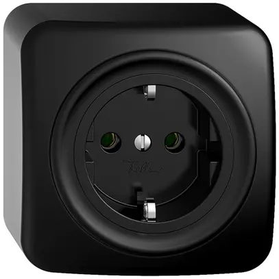 Prise AP Feller STANDARDdue Schuko 16A 230V 76×76mm noir 