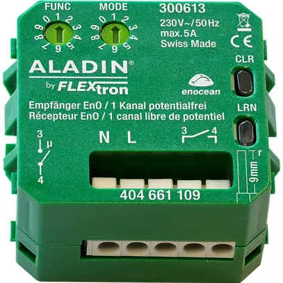 Actionneur-commutateur RF INC ALADIN EnO, 1-canal, libre de potentiel, 230V/5A 
