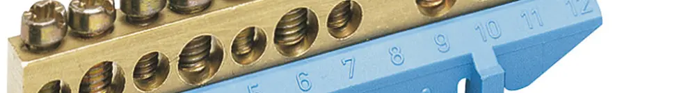 Barrette à bornes neutre Hager 6×16/7×10mm² 