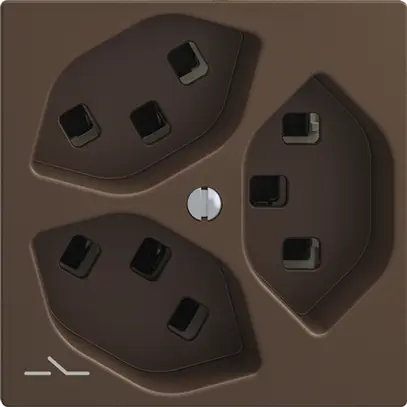 Presa 3×T23 Feller EDIZIOdue F, 1×separato, morsetti a innesto, coffee 
