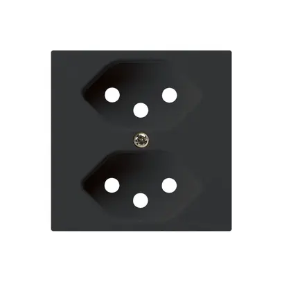Plaque frontale kallysto 2×T13 60×60mm noir pour prise 2×T13 