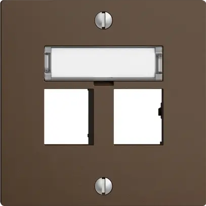 Kit montaggio EDIZIOdue uscita dritta, per 2×RJ45 freenet, coffee 