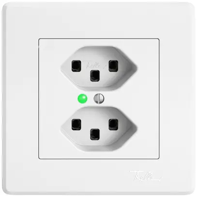 Presa INC EDIZIO.liv SNAPFIX® 2×T23 con LED bi 