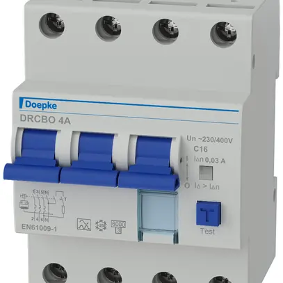 Disjoncteur différentiel Doepke DRCBO 4 3LN 16A C 30mA type A 