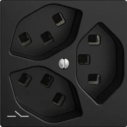 Presa 3×T23 Feller EDIZIOdue F, 1×separato, morsetti a innesto, nero 