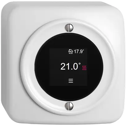 AP-Raumthermostat STANDARDdue SNAPFIX® 230VAC 4…30°C 76×76mm weiss 