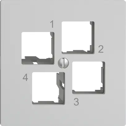Kit de montage EDIZIOdue EASYNET S-One, pour 4×RJ45, sortie droite, gris clair 