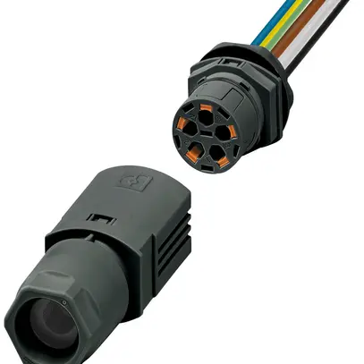 Passaggio a parete PX IPD WD spina di campo 5P 16A 450V M25 nero IP66 0.5m 