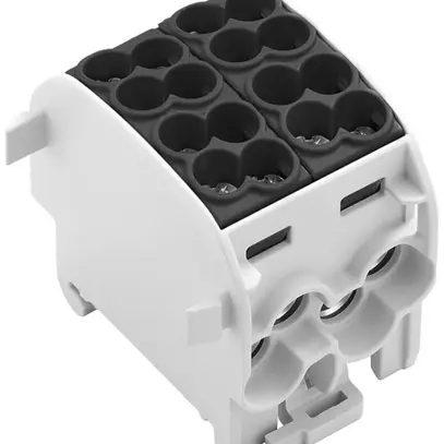 Blocco di distribuzione WM WPD 201 4×25/4×16mm² 152A 1000V TS35 nero 