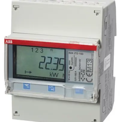 Contatore energia AMD ABB iBus B24 212-100, 3×6A Bronze impulso, RS-485 