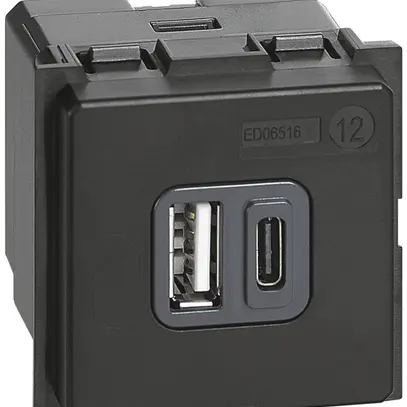 Prise de charge USB Living Now type A + type C 2 modules 