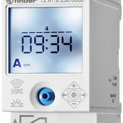 Interrupteur horaire hebdo AMD Finder 12.61, 1C 16A 230VAC NFC 2UM 