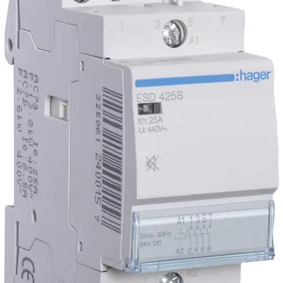 Contattore AMD Hager 24VAC 4 chiusura 0 apertura 25A senza ronzio 2UM 