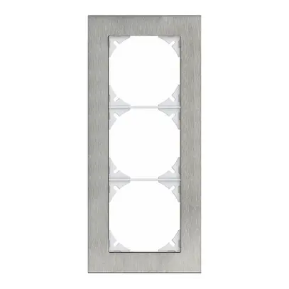 Telaio di cop. EDIZIOdue prestige 3×1 acciaio cromat.smerigliato 