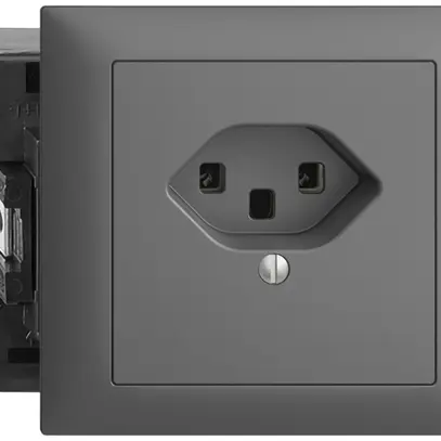 Prise INC EDIZIOdue T23 16A gris foncé 53mm, bornes à vis 