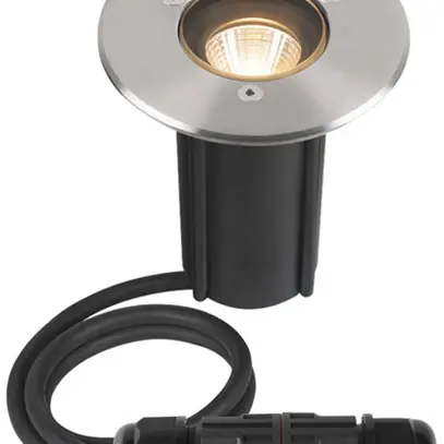 Luminaire de sol LED INC SLV DASAR S IP67 4W 350lm 830 24° Ø105mm acier affiné 
