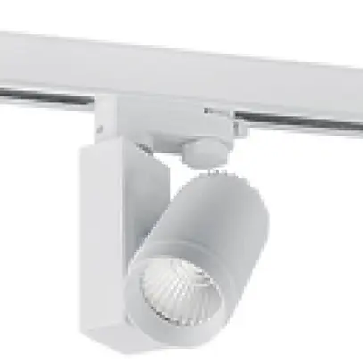 Projecteur LED pour rail Brumberg12W 230V 3000K 840lm Ø63mm blanc 