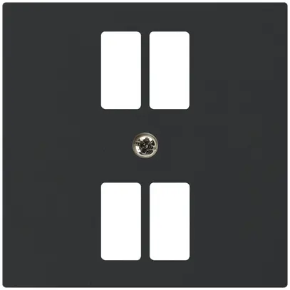 Plaque frontale kallysto pour prise 4×USB noir 