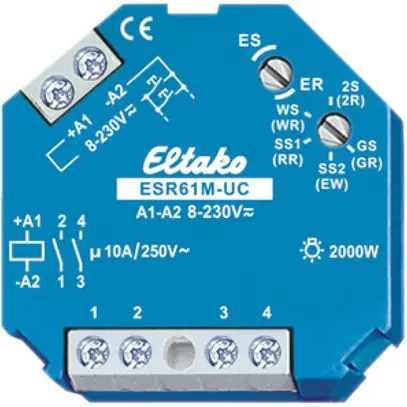 Télérupteur INC Eltako 8…230VUC 2F, ESR61M 