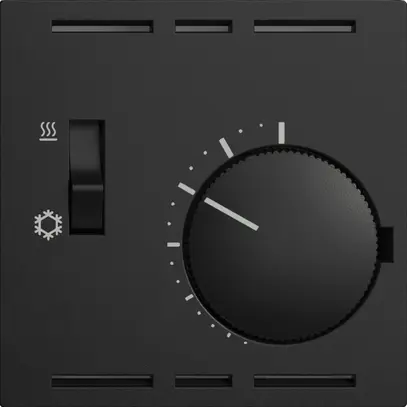 Thermostat EDIZIOdue, mit Schalter Heizen/Kühlen, 60×60mm, schwarz 