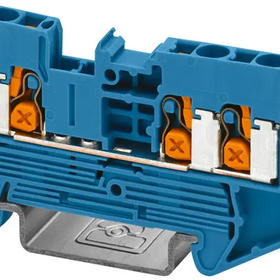 Morsetto di passaggio componibile PX XT 2,5-TWIN BU 4mm² 24A 800V 3×1 DIN35 bl 