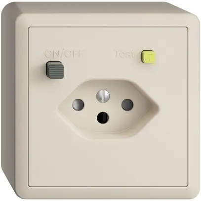 Prise AP EDIZIOdue T13 FI 30mA shutter, crema 