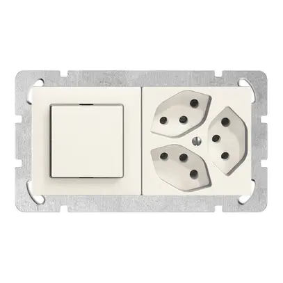 UP-Kombination EDIZIOdue 3/1P+3×T13 weiss, horizontal 