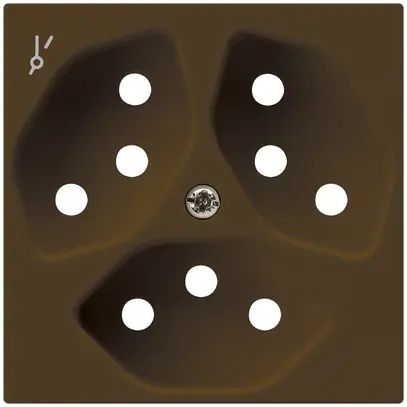 Placca frontale kallysto 3×T13/1 60×60mm marrone con protezione bambini 