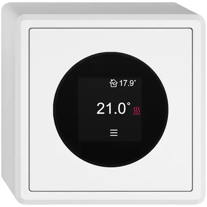 Termostato ambiente AP EDIZIO.liv SNAPFIX® 230VAC 4…30°C 74×74mm bianco 