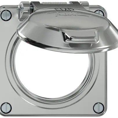 Partie supérieure ELEMENT SNAPFIX® a.clapet p.prises IP20 symbole EMP Ø60mm alu 