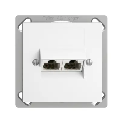 Presa INS 2×RJ45/u 4P sep. EDIZIOdue bianco ITplus 