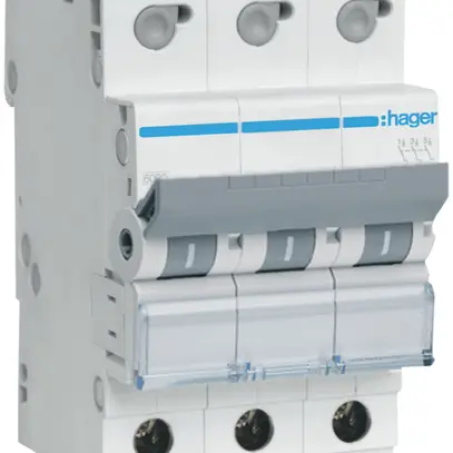 Disjoncteur Hager MCB quickconnect 3P 400V type C 6A Icn 6kA 3UM 
