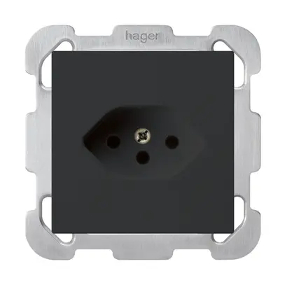 Prise ENC kallysto T13 noir avec sécurité enfants avec plaque de fixation 