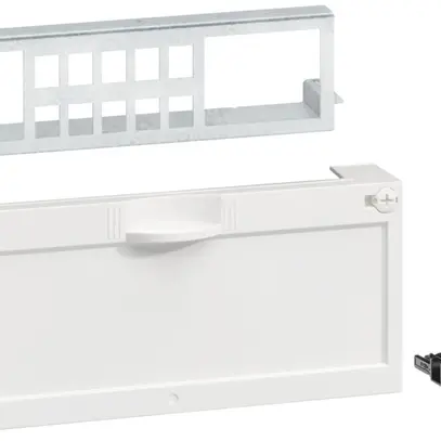 Pannello patch Hager Keystone 10×RJ45 con copertura per FLF tipo13 grd.I e II 