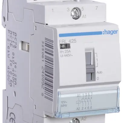 Contacteur AMD Hager ERL 12VAC 4 fermeur 25A 2UM 