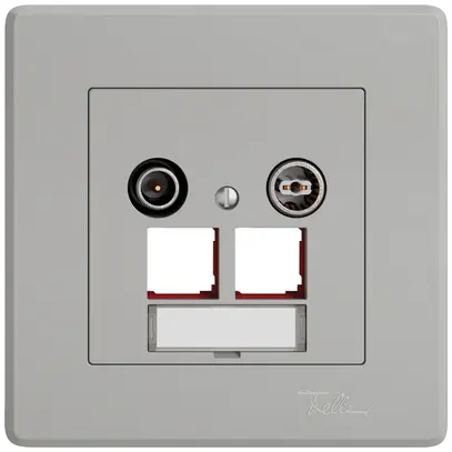 Prise multimédia ENC TV-R EDIZIO.liv SNAPFIX® EASYNET p.2×RJ45 S-One 15dB grc 