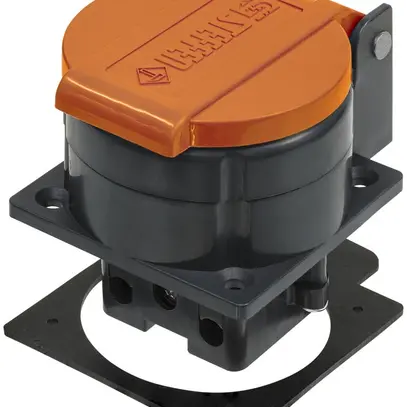 Prise INC Steffen T15 IP55 10A 400V, anthracite/couvercle orange 