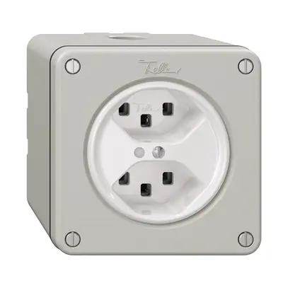 Prise NAPU NEVO, 2×T23, a.LED, gris clair 