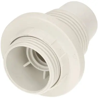 Portalampada E14 materiale sintetico M10×1 bianco con bordo 