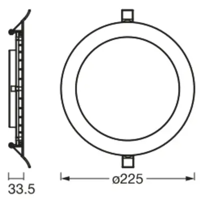 Downlight LED INC LDV DL SLIM 22W 2000lm 3000K Ø225mm blanc 