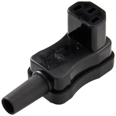 Presa d'apparecchi tipo C13 (F) ELBRO 10A 230VAC angol.alto max.70°C nero IP20 