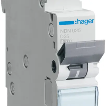 Disgiuntore Hager MCB 1P 1 230V tipo D 25A Icn 10kA 7.5kA 1UM 
