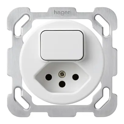 Inserto per combinazione INC I basico 3+tipo 13 bianco con placca di fissaggio 