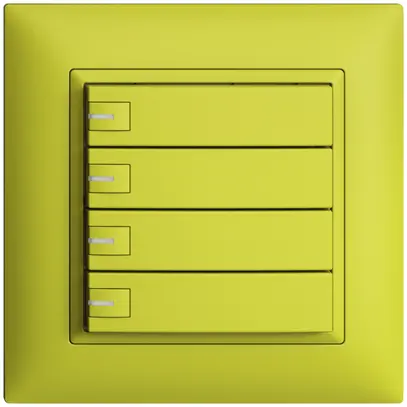 Poussoir univ. ENC 4×1t bornes enf. EDIZIOdue lemon, avec LED 