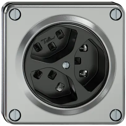 Presa INC ELEMENT 3×tipo 23 16A 250V IP20 alluminio 