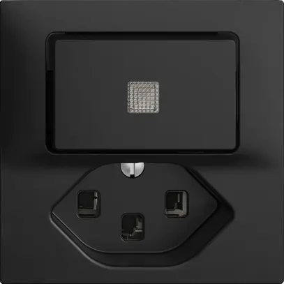 Leuchtkombination KS 6/1L+T23 schwarz, 16A EDIZIOdue mit Linse, LED gelb 