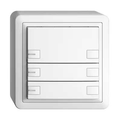 Poussoir KNX RGB AP EDUE, 250mW, a.LED RGB, 3×poussoir, comm.2×touches, bc 
