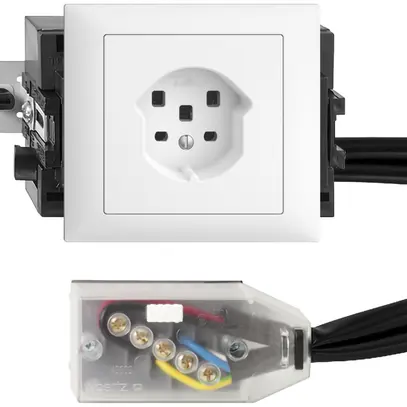 Presa INS EDIZIOdue T25 16A bianco 53mm per cavo piatto Technofil 